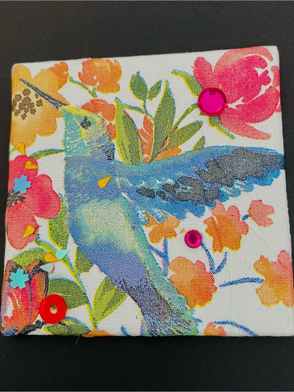 Mini canvas Hummingbird Magnet